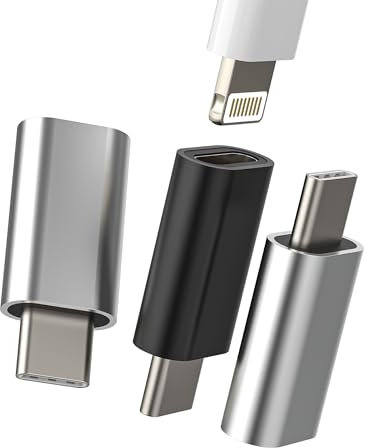 Adattatore Da Lightning a USB C per iPhone iPad Mini compatibile per Samsung (3Pack) Jack Cavo Type Maschio Per Apple Femmina Accessori Adapter Adattatori Tipo C Cable Ricarica Connettore L-to-tp