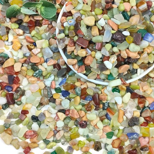 SHIZWU Galets colorés de 9,1 kg pour plantes grasses, pierres naturelles de rivière de 9,1 cm pour plantes, galets polis décoratifs naturels pour cactus, vases, jardinières, jardinage extérieur et