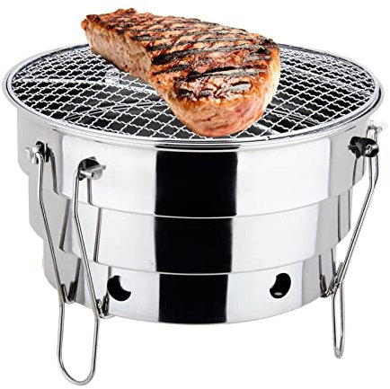 Parrilla de barbacoa de mesa - Brasero portátil plegable antioxidante, suministros de cocina Parrilla de carbón para interiores y exteriores para senderismo, camping, picnic, senderismo