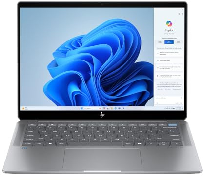 HP OmniBook Ultra Next Gen AI Laptop | AMD Ryzen AI 9 HX 375 mit dedizierte NPU für KI | 55 NPU Tops | Copilot+ PC | 14 2,8K IPS Touchscreen 400 Nits | 32 GB RAM | 1TB SSD | QWERTZ | Win11 | Silber