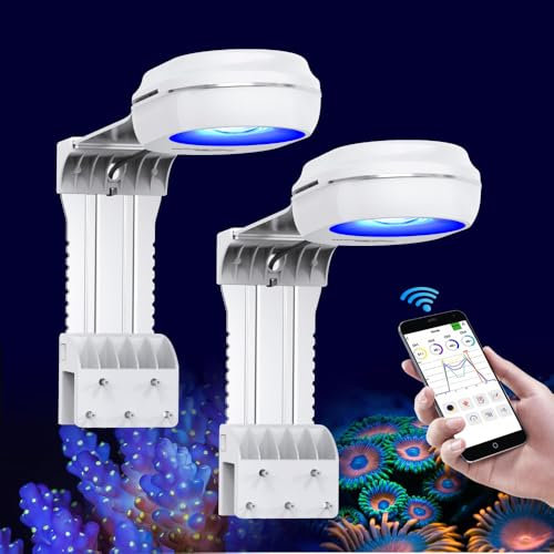 PopBloom 2x RL60 LED Aquarium LED Beleuchtung, 120W Vollspektrum Aquarium Lampe, Salzwasser Aquarium Licht für Korallen, Riffe, 80-100cm Meerwasser Aquarium (Für 100x50cm Meerwasseraquarium)