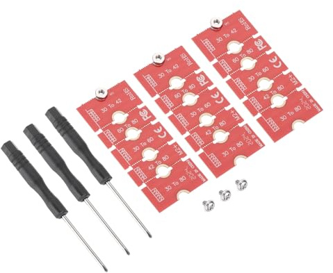 QUARKZMAN 3Pcs M2+ M2+ NGFF/NVME Length Extend 2230 2242 2260 2280 Red | Adapter, Multipurpose SSD Extension Bracket Card Plate PCB Board, for PC Computer Case
