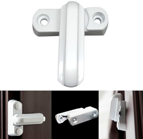 Fenster- und Türverriegelung aus Kunststoff, Weiß, Schwenkriegel für Sicherheit, Verschlussgriff für Zuhause (1)