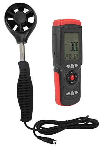 Medidor de Velocidad del Viento, Anemómetro Digital Medidor de Temperatura de Volumen de Velocidad del Viento Medidor de Temperatura del Viento Multipropósito para Tiro para