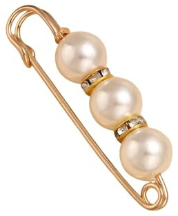 Rockreyoa 10 stycken broscher för kläder pärlor broscher nålar strass säkerhetsnålar konstgjorda pärlor broscher urringningsnålar säkerhetsnål brosch damer brosch strass clip guld 5,8 cm