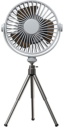 PLCPDM Ventilador de mesa de carga USB de 3 velocidades, luz nocturna, ventilador de techo con control remoto + trípode, artículo imprescindible para