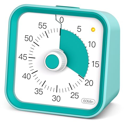 InfPokid Visueller Timer Kinder mit Pausenfunktion, 60 Minuten Countdown Timer für Kinder Schreibtischstudie, Bürotisch und Meetings, Kochen in der Küche, Leises Zeitmanagement für ADHS (Grün)