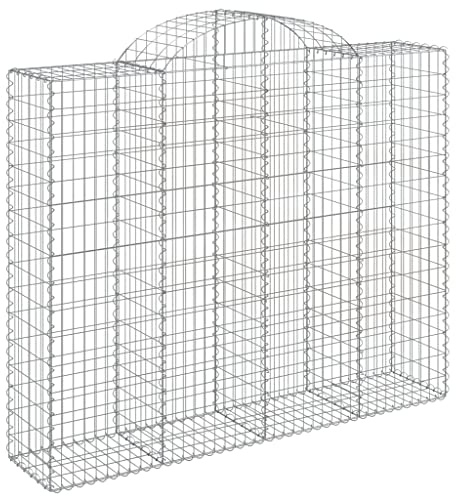 Panier de Gabion, Panier à Pierre Gabion Mur de Soutènement Clôture de Jardin arqué 200x50x160/180 cm Fer galvanisé