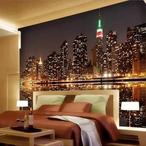Fotomurales Decorativos Pared NuEVA York 200x140 cm Papel Pintado Tejido No Tejido Ciudad de NuEVA York Fotomural 3D Mural Paredes Papel Tapiz Decoración Salón o Dormitorio a-930
