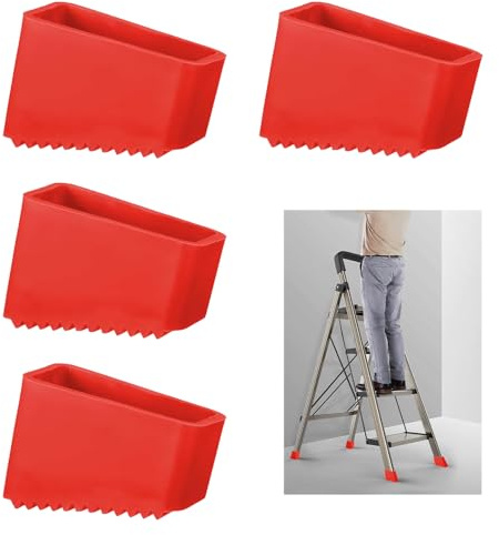 4 Stück Gummifüße Leiterfüße Ersatzfüße für Leitern 50x20 mm, Fuss Gummi Rutschfeste Schutzkappen für Leiter fußkappen, Universalleiterfüße aus Gummi, Abdeckungen für Teleskopleitern Holzleitern