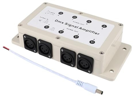 DMX-Controller, 1 Stück DC 12-24V 8 Kanal Ausgang DMX DMX512 LED Controller Signalverstärker Kunststoff Splitter Distributor for Heimräte für volle Kontrolle
