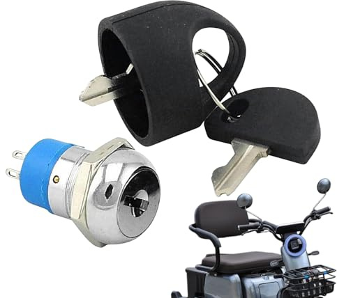 Lpoppcx Cerradura de Encendido para Patinete Eléctrico | Encendido con Llave para Scooter - Componentes de Arranque/Apagado de Aleación de Zinc Segura para Uso en Desplazamientos y Talleres