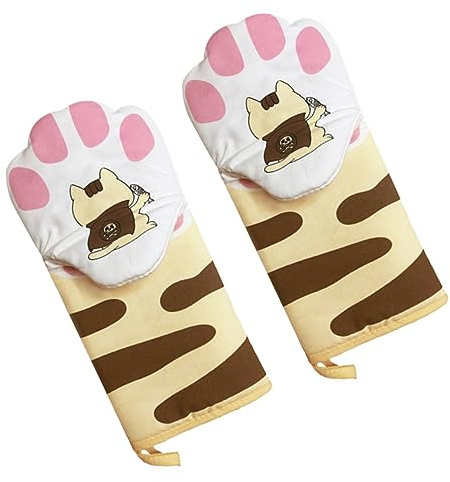 CONGARTENO de Cuisine Motif Chat Coton Chaleur Maniques Four Brûlure pour Cuisson et Pâtisserie Accessoires pour Cuisine et Barbecue