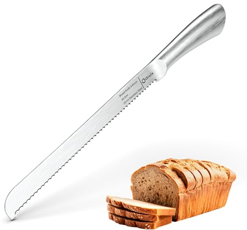 ORVIX Serrated Bread Knife,10 Inch Razor Sharp Stainless Steel Blade with 5-Inch Handle, Best Bread Cutter for Slicing Sourdough, Bagels, Cakes & Homemade Artisan Bread