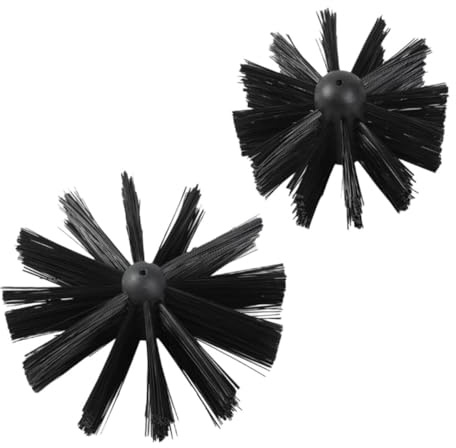 SOLUSTRE 2pcs Chimney Cleaner Brush with Plastic Heads Dryer Vent Cleaning Tool for Fireplace Flue Soot Removal Flexible Pipeline Scrubbing Brushes for Home Vent Maintenance