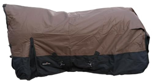 Brama-West 155 - Manta de mimbre para caballo, con cuello alto y forro polar, 600D, impermeable, color marrón