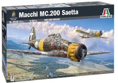 Italeri 2516 Macchi MC.200 Saetta, scala 1:32, Plastic Model Kit/Modello in plastica da montare