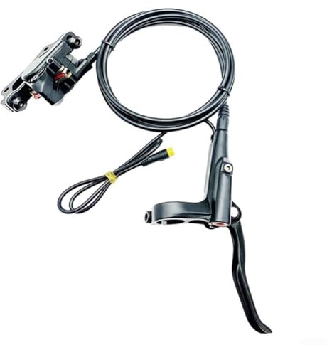 Pumixiy Elektrisches Bremsen-Set für Fahrrad, hydraulisches Bremsen-Set, 4-Kolben, Abschaltsystem, kompatibel mit Zentralmotor BBS01 BBS02, 3-polig, wasserdichte Schnittstelle vorne und hinten