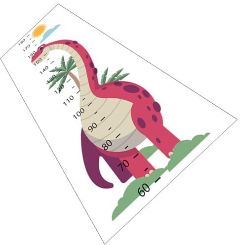 TEMPNAP Messlatte Wandsticker Cartoon Dinosaurier Motiv Höhe Wachstumstabelle Wanddeko für Kinderzimmer Babyzimmer Jungen Mädchen Zimmer Dekoration