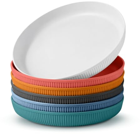 Ninnyi Pasta Bowls Set of 6, Large Plastic Serving Bowls, Unbreakable Soup Bowl for Dishes