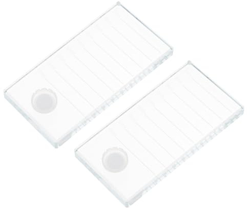 FIXOSHEE Palette de Support en Verre Grand Espace de Travail pour Extensions de Cils 2 Pièces 10x5 Cm pour Salon de Beauté