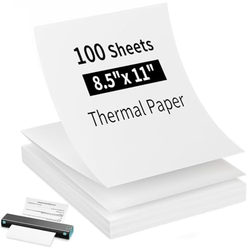 (100 Blatt) Thermopapier A4, Schnelltrocknendes Thermopapier, BPA-frei & Schnelltrocknend, Druckerpapier Kompatibel mit A4 Thermodruckern, Ideal für Dokumente, Grafiken und Fotos