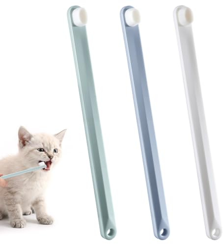 3 Stück Hundezahnbürsten Katzen Zahnbürste Weiche Borsten Rundkopf Kleine Haustierzahnbürste Small Dog Toothbrush für Kätzchen und Welpenzahnreinigung Mundpflege