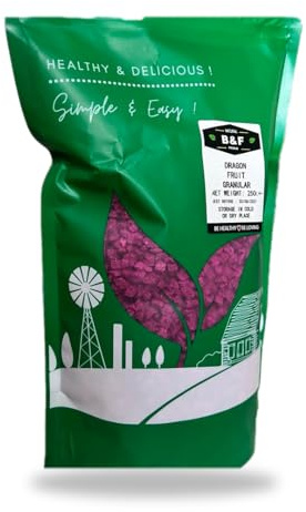Fruta del Dragón Liofilizada 250g - Snack Granulado Natural y Crujiente - Sin Azúcar Añadido - Para Yogur, Muesli, Repostería y Smoothies