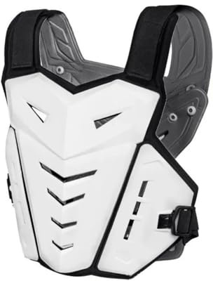 KiBcsLic Protector de Pecho y Espalda Transpirable Protector Pecho Espalda Antigolpes Protección Motocross para Motoristas , Blanco