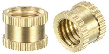sourcing map Knurled Insert Nuts - 50Pcs M6 x 6mm Length x 8mm OD Female Thread Brass Threaded Insert Embedment Nut for 3D Printer