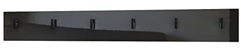 Vladon Wandgarderobe Wandpaneel Garderobenpaneel Linea, Made in Germany, in Schwarz Hochglanz