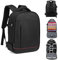 Kono Camera Backpack Bag Waterproof Photography Camera Backpack with Tripod Holder, Removable Padded Insert, Large Capacity Camera Bag for SLR DSLR Canon Nikon Fuji Sony Cameras