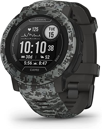 Garmin Instinct 2, Camo-Edition, Rugged Outdoor Watch with GPS, Built for All Elements, Multi-GNSS Support, Tracback Routing and More, Graphite camo