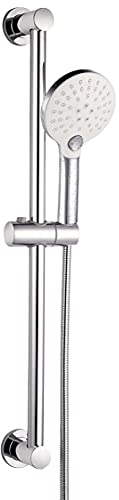 Elbe barra de ducha de 65cm de acero inoxidable, con rociador multifuncional, teleducha con manguera de acero inoxidable de 1,5 m