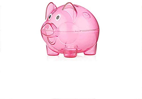 Transparent Réutilisable en Plastique Boîte D'économie d'argent Cas Pièces Tirelire Dessin Animé en Forme De Cochon Rose Rouge S Adorable Qualité