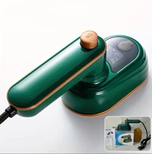 Mini plancha para ropa, plancha de vapor portátil de mano, máquina de planchar 360 para planchar en seco y húmedo, hogar y viajes (verde)