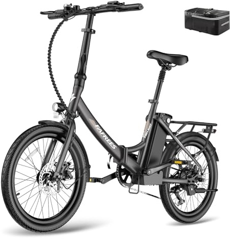 Fafrees F20 Lite, hopfällbar cykel, e-cykel, 20 tum, elcykel 36 V 16,75 Ah, City EBike män kvinnor 250 W 25 km/h, e-cykel, hopfällbar räckvidd upp till 65–130 km e-cykel, svart