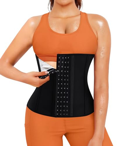 Junlan Bauchweggürtel zum Abnehmen für Damen, Bauchweggürtel zum Abnehmen Hot Thermo Schweiß Waist Trainer Damen Bauchband Schlankheits-Sauna zum Abnehmen, Schwarz , XL