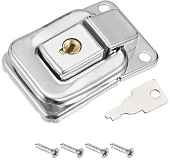 METALLIXITY Aletta Chiusura Serratura (41mm x 28mm), Ferro Ferma Chiusure - per Armadi Scatole Valigie, Argento Tono