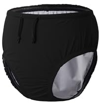 EEOST Youth Special Needs Reusable Swim Diapers Swimwear for Incontinence Cloth Diaper Covers Waterproof,Leakproof, Unisex (12-14T, Black)