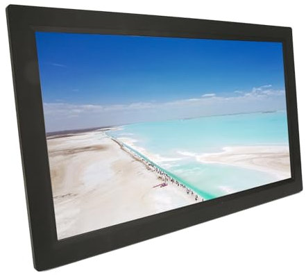Cornice Digitale WiFi da 21,5 Pollici e 64 GB, Cornice Elettronica FHD IPS con Telecomando, Condivisione di Foto, Video, Montaggio a Parete, Leggera (BLACK)