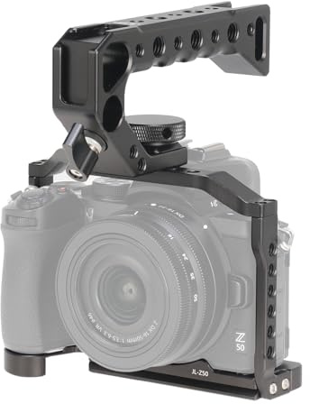 FOTGA Kamerakäfig und Oberer Griff Handgriff Bausatz Für Nikon Z50 Kamera, Aluminiumlegierung Video Vlogging Kamera Käfig Rig, mit Schnellwechselplatte Kompatibel mit Arca Swiss Standard Stativkopf