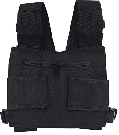Carriere Radio Walkie Talkie bröstficka väskor pack ryggsäck hölster två W, Svart