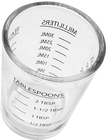 Taza Medidora de Vidrio 30ml con Escala para Cocina
