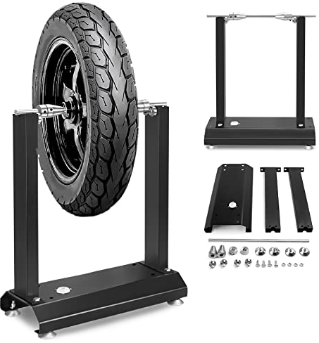 UISEBRT Equilibratore per moto, bilanciamento per moto, pneumatici, bilanciamento dei cerchioni, macchina per bilanciamento della ruota con coni regolabili e livella a bolla