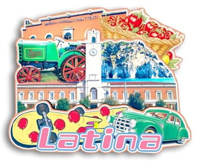 Quwsne Kühlschrankmagnet Latina Italien Kühlschrankmagnet Stadt Reise Souvenirs Touristengeschenke 3D klassische Sehenswürdigkeiten handgefertigt Handwerk Heimdekoration – 1196