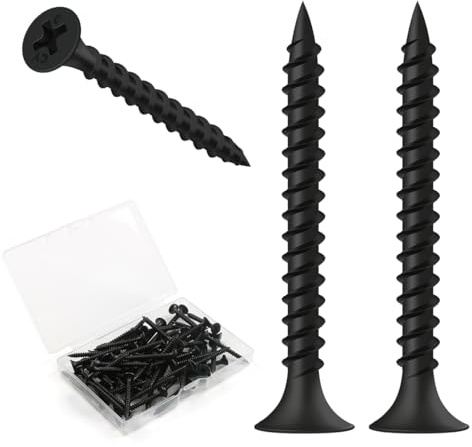 FOMGIIN Tornillos Negros para Paneles de Yeso M3.5 x 35 mm, 50 Piezas Pladur Autorroscantes Cabeza Avellanada Phillips Autorroscante, Tornillos Instalación de Paneles de Yeso en Madera