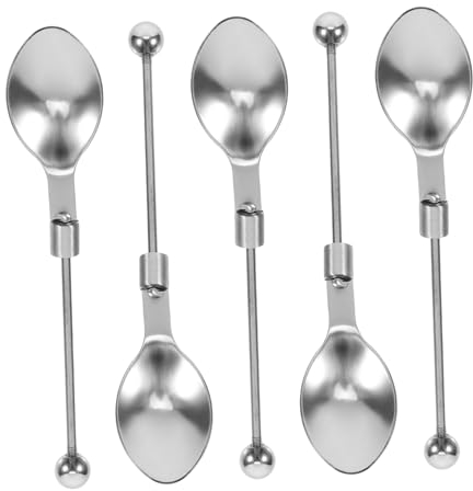 COLLBATH Wunderschön Handgefertigte Teelöffel Mit Perlen 5 Stahllöffel Für Tee Kaffee Und Suppe
