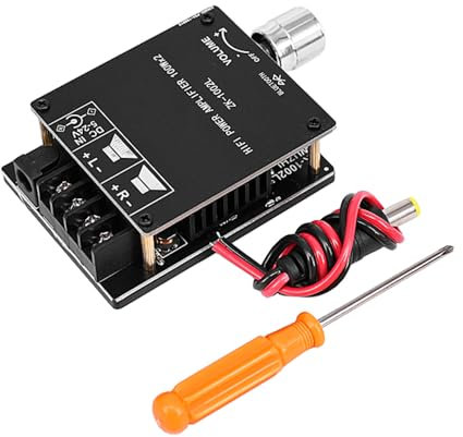 FONGKNOX BT 5.0 Mini HiFI amplificatore di potenza 100 W 5 ~ 24 V Bluetooth 2.0 modulo audio stereo a due canali fai da te, kit di dissipazione del calore ad alta efficienza 470uF condensatore oro