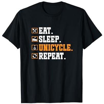 Einrad Eat Sleep Einrad Wiederholung Einradfahrer Einradfahren T-Shirt
